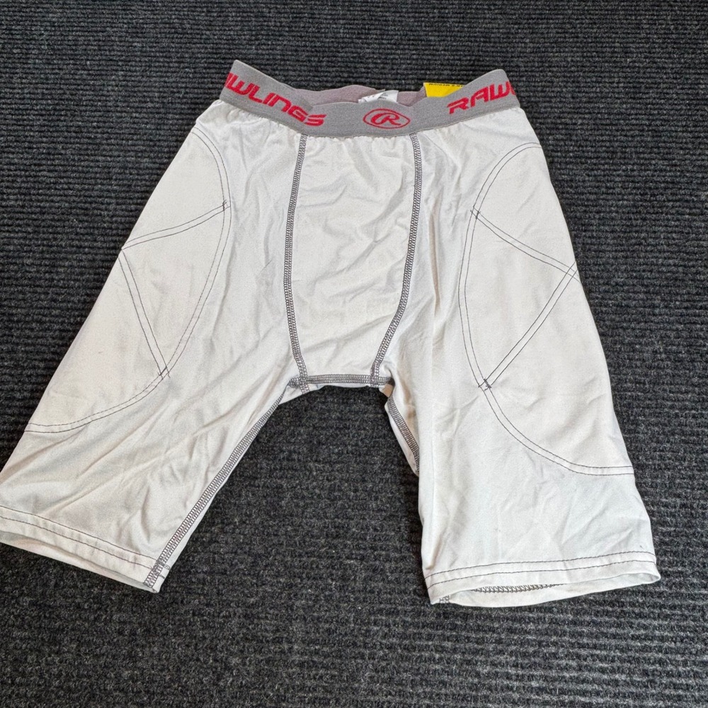Rawlings Mens Baseball Sliding Shorts White Grey ACAMSS7-W-89 Medium NWT